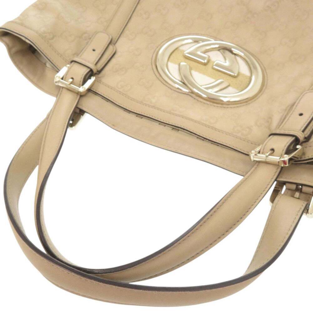 GUCCI Authentic Cream Leather Tote Bag - Picture 5 of 10